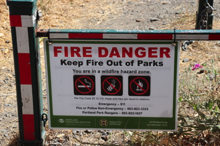 Fire Danger sign – wildfire hazard zone